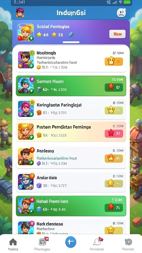 Tampilan antarmuka permainan yang menarik dan user-friendly.