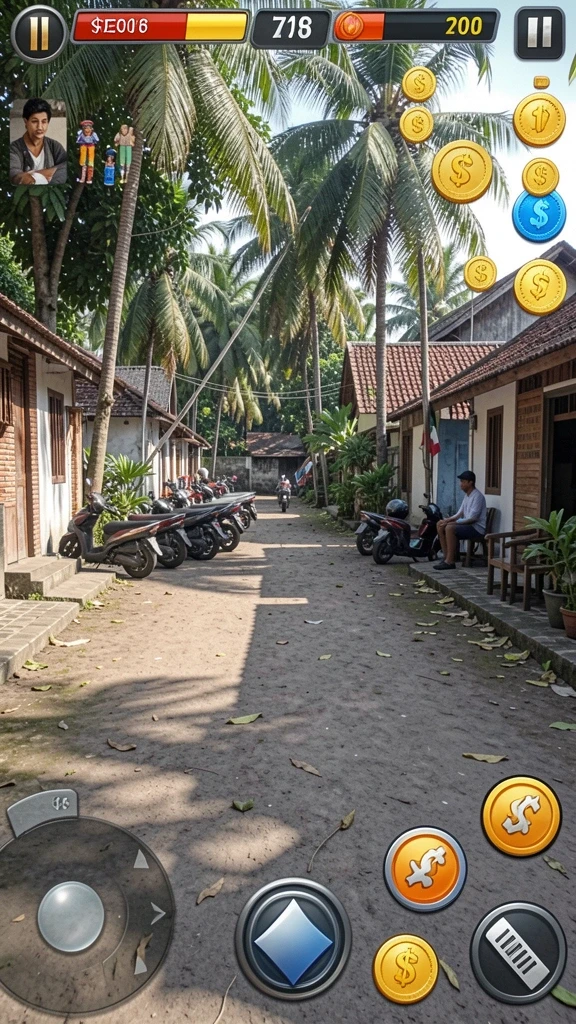 Tangkapan layar dari karakter utama D200M dalam aksi.