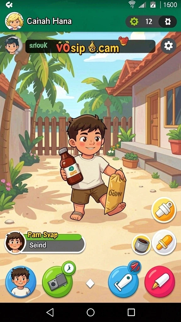Screenshot menampilkan menu karakter dengan berbagai pilihan kostum.
