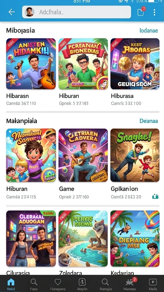 Game yang seru dengan berbagai jenis permainan.