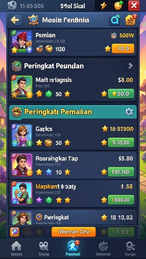 Fitur komunitas yang memungkinkan interaksi antar pemain.