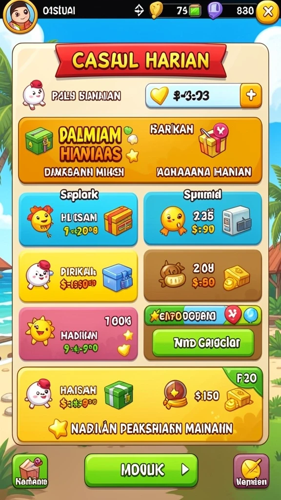 Tampilan awal RSNGAME yang menarik dan penuh warna.