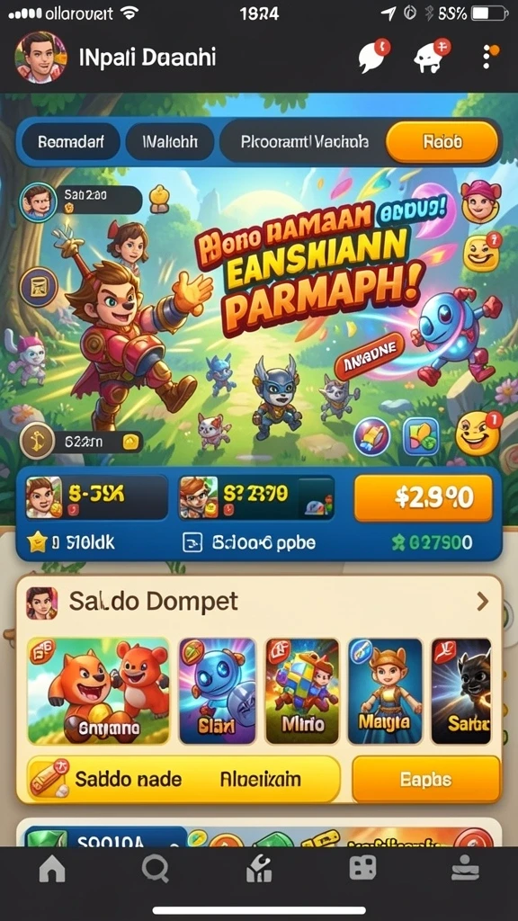 Screenshot dengan karakter utama di tengah aksi.